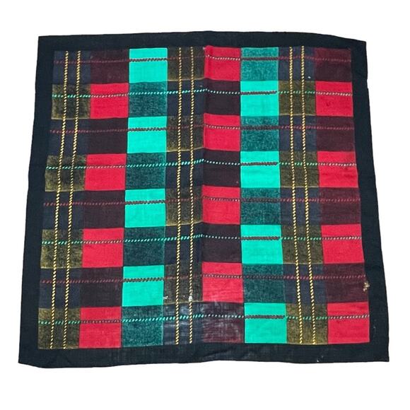 Vintage Echo Wool Plaid Scarf Womens Tartan Lambswool Patchwork Japan - Picture 1 of 9